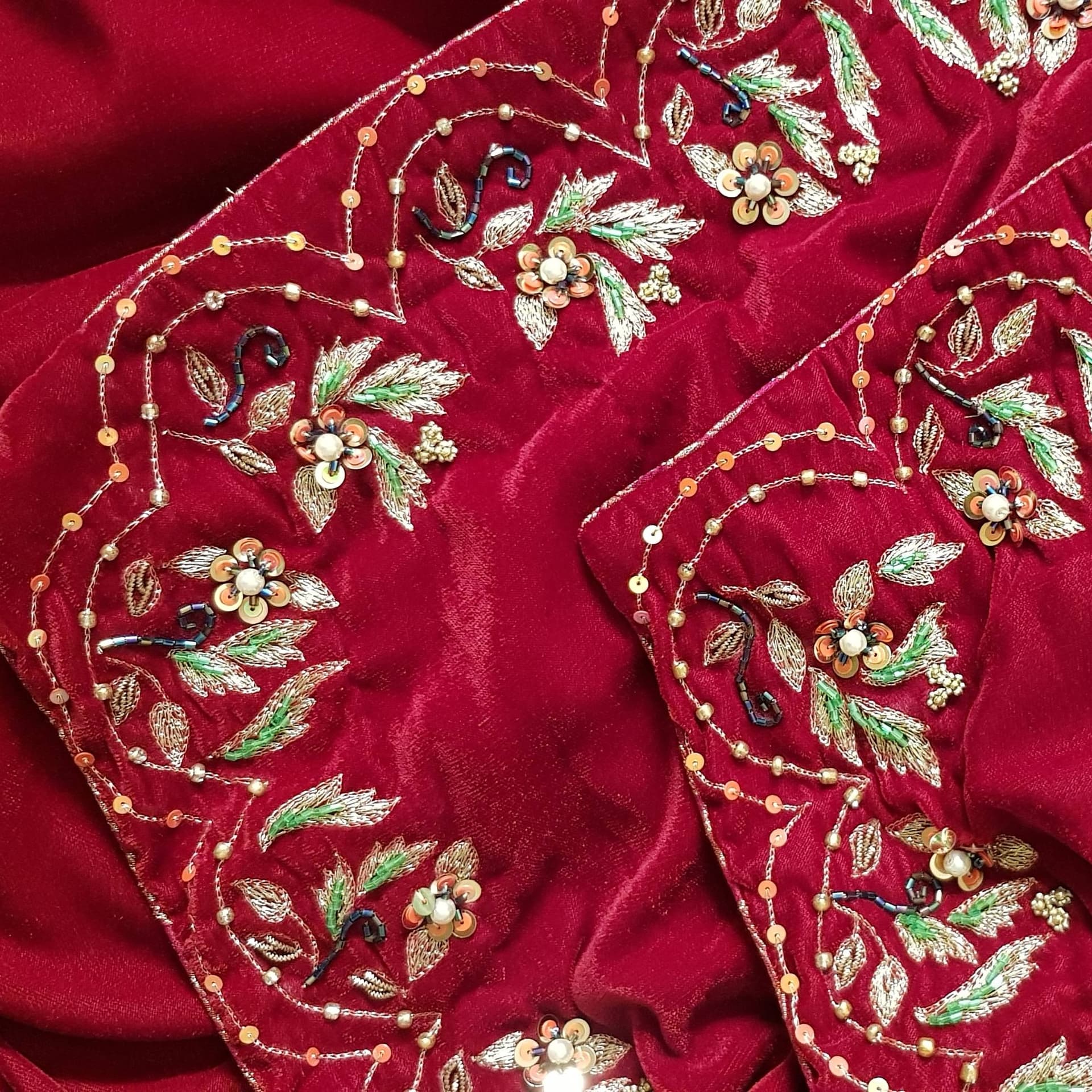 Maroon Velvet Shawl