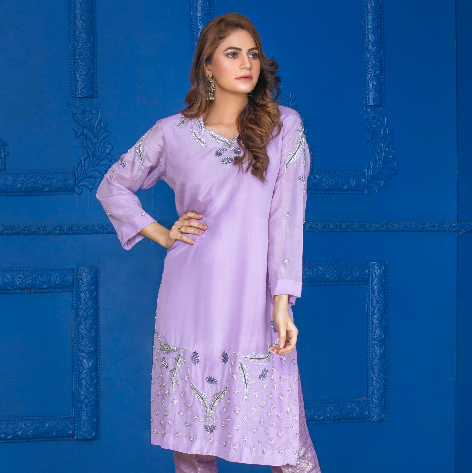 Lilac Zardozi
