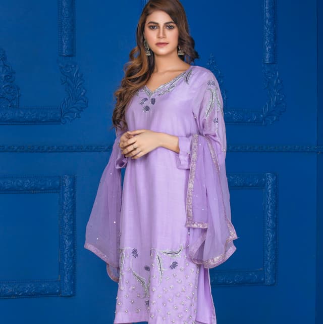 Lilac Zardozi