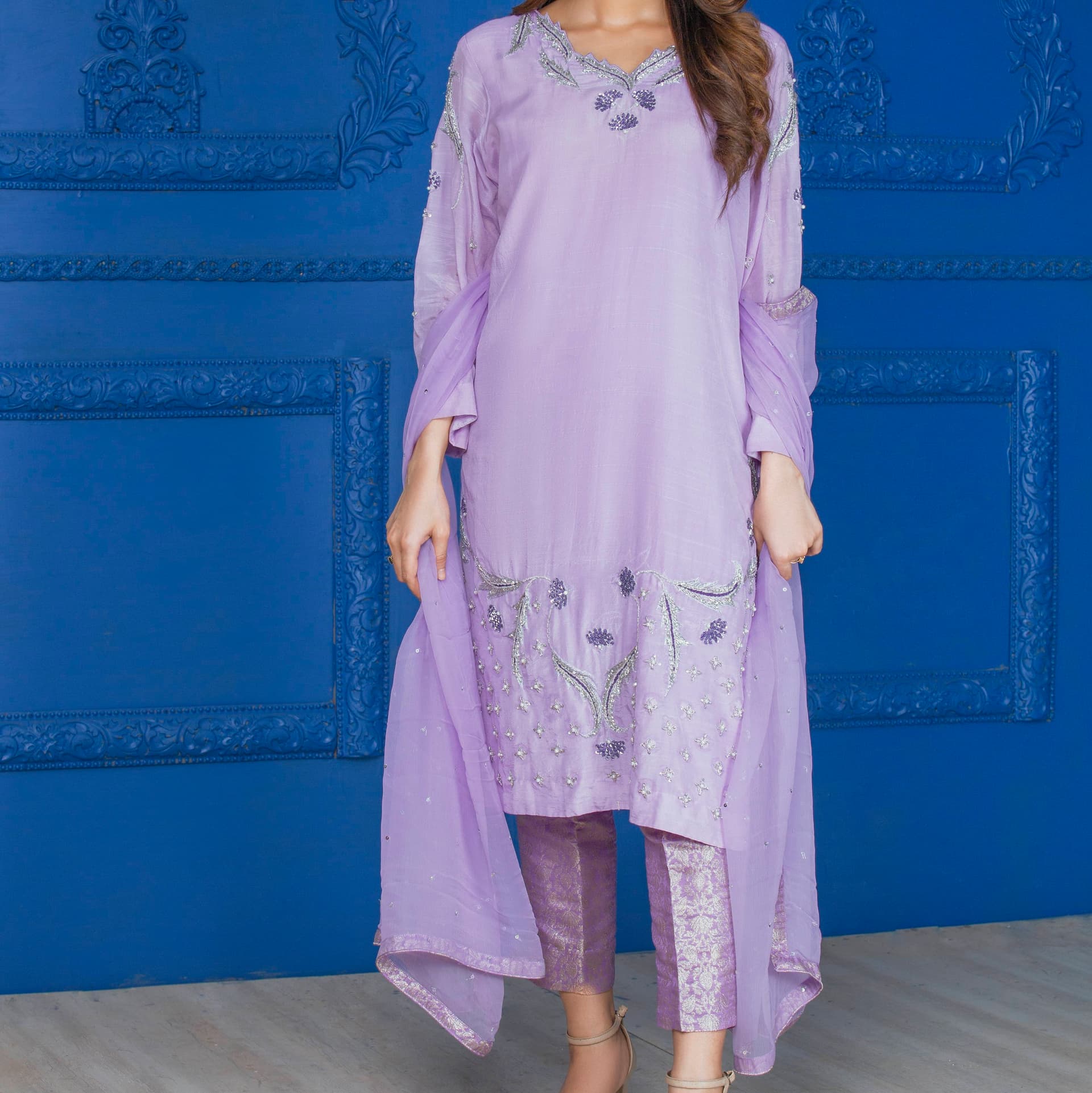 Lilac Zardozi